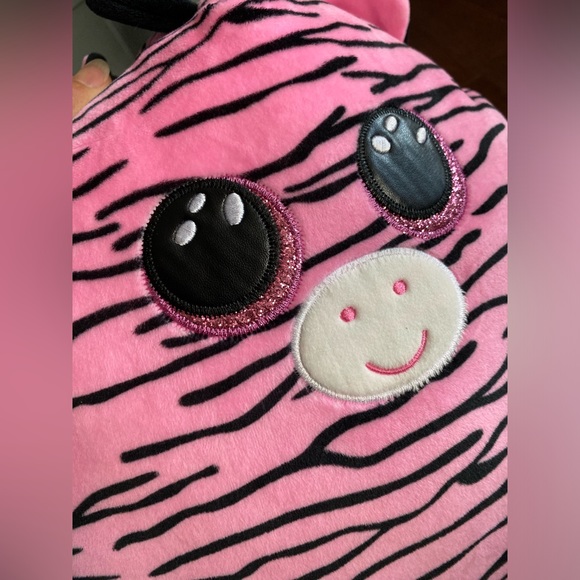 2020 TY Squish a Boos 12" ZOEY the Zebra Cushion Stuffed Animal Plush Toy Pink - Picture 8 of 8